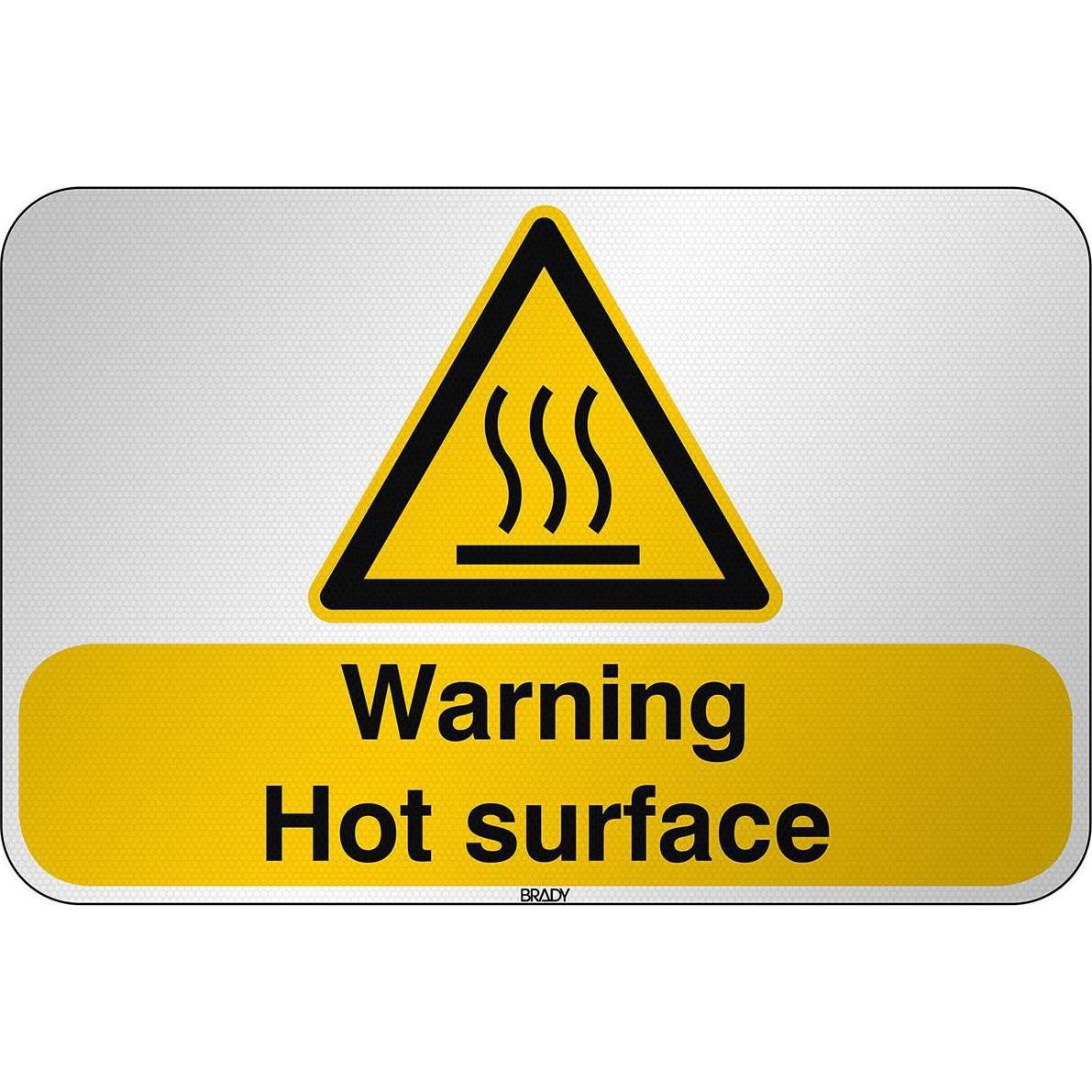 Brady, Sicherheitskennzeichnung, ISO Safety Sign Warning Hot