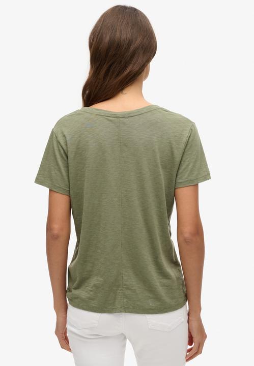 Produktbild Superdry Strukturiertes T-Shirt mit V-Ausschnitt und Stickerei (XS)