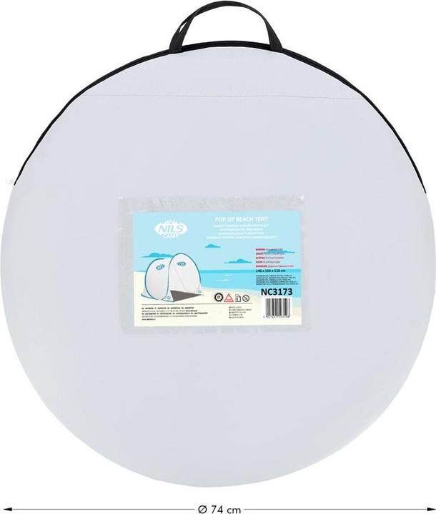 Actual product image Nils Camp Folding beach tent NC3173 gray-turquoise (beach tent, 0.85 kg)
