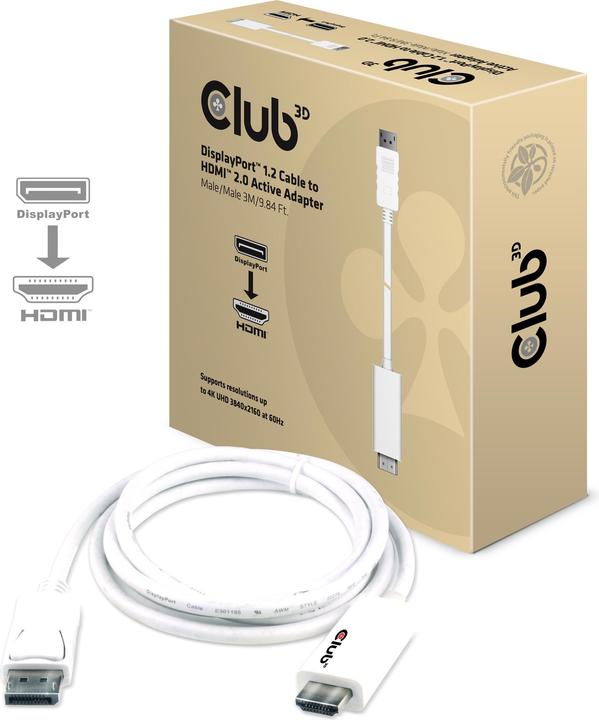Club 3D DisplayPort — HDMI (Typ A) (3 m, DisplayPort, HDMI, 2.0)