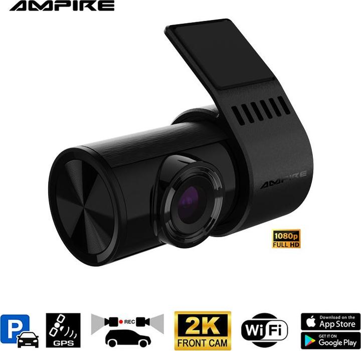 Immagine prodotto Ampire Dual-Dashcam, 2K Frontkamera und AHD Heckkamera, WiFi und GPS (Microfono incorporato, Ricevitore GPS, 2K)