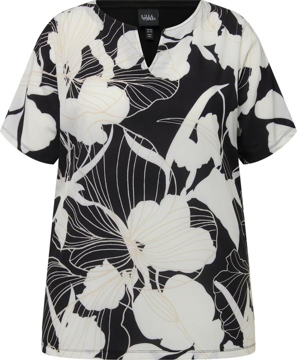 Produktbild Ulla Popken T-Shirt, Blüten, Oversized, Tunika-Ausschnitt, Halbarm (62)