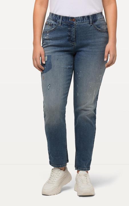 Produktbild Ulla Popken Boyfriend-Jeans, Destroy-Effekte, weites Bein, Stretch (46)
