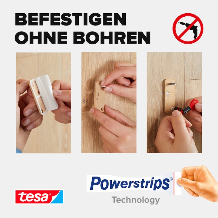 Produktbild tesa Klebeschraube für Mauerwerk & Stein, viereckig