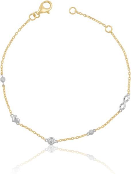 Immagine prodotto Muau Bracciale 750/18K bicolore, diamante 0,06ct. 19cm (19 cm, 750, Oro bicolore 18 carati)