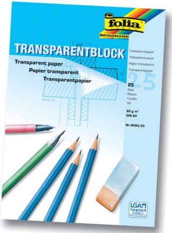 Produktbild Folia Transparent-Papier-Blöcke (80 g/m², 25x)