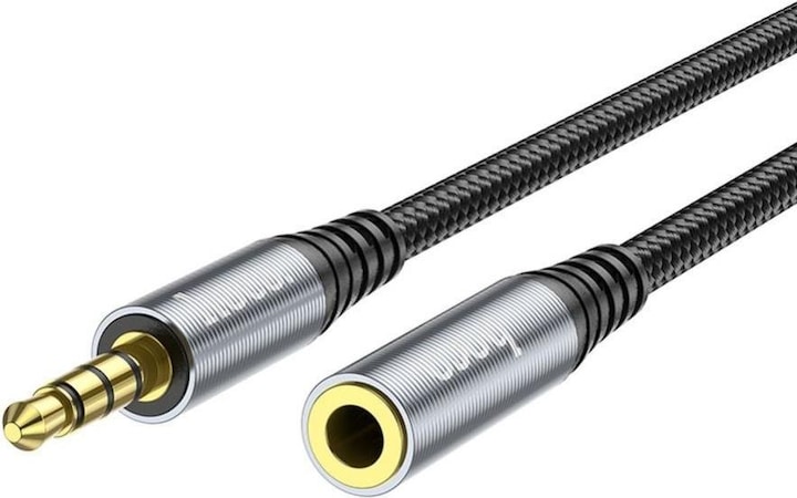Actual product image Hoco - Audio Cable (UPA20) - Jack 3.5mm, 1xMale to 1xFemale, 2m - Grey (2 m)