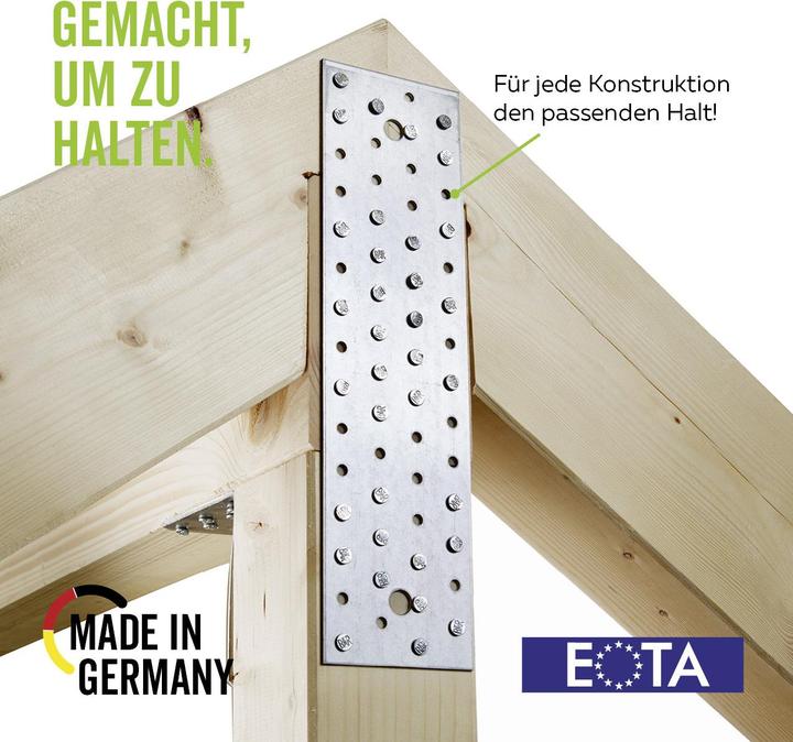 Immagine prodotto GAH Connettore piatto Lunghezza 80 mm Larghezza 15 mm Spessore 1,75 mm Acciaio zincato sendzimir Numero (Connettori piatti, 100 pz.)