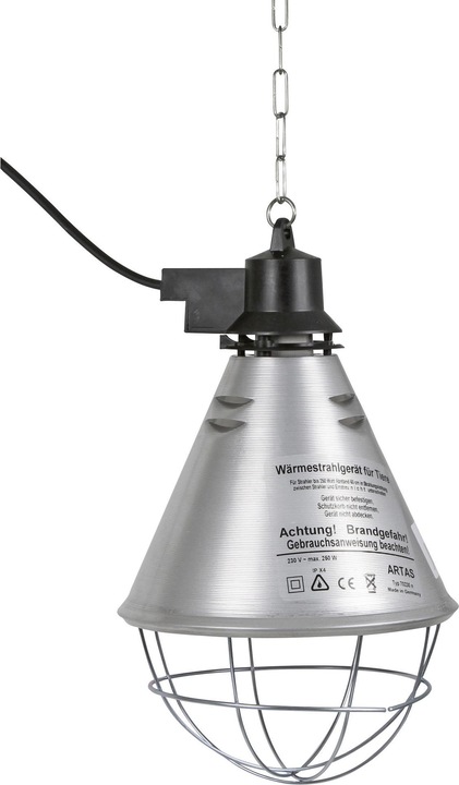 Produktbild Kerbl Infrarot Wärmestrahler für Ferkel / Küken (ohne Lampe, Alu-Schirm? 21 cm, Kabel 2,5 m, inkl.