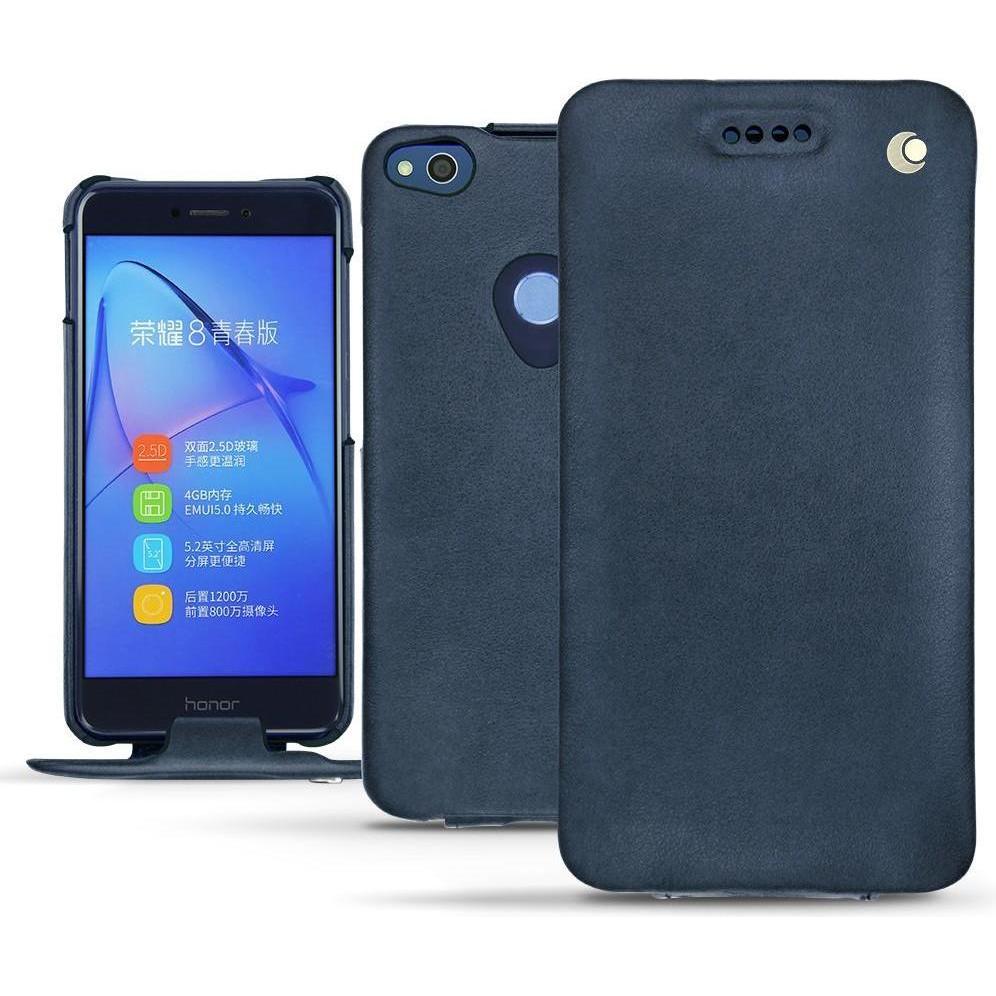 Noreve Lederschutzhülle vertikal (Huawei P8 Lite (2017)), Smartphone Hülle, Blau