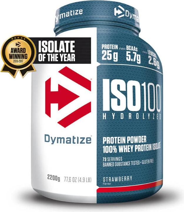 Actual product image Dymatize ISO 100 Hydrolyzed (Strawberry, 1 x, 2264 g)