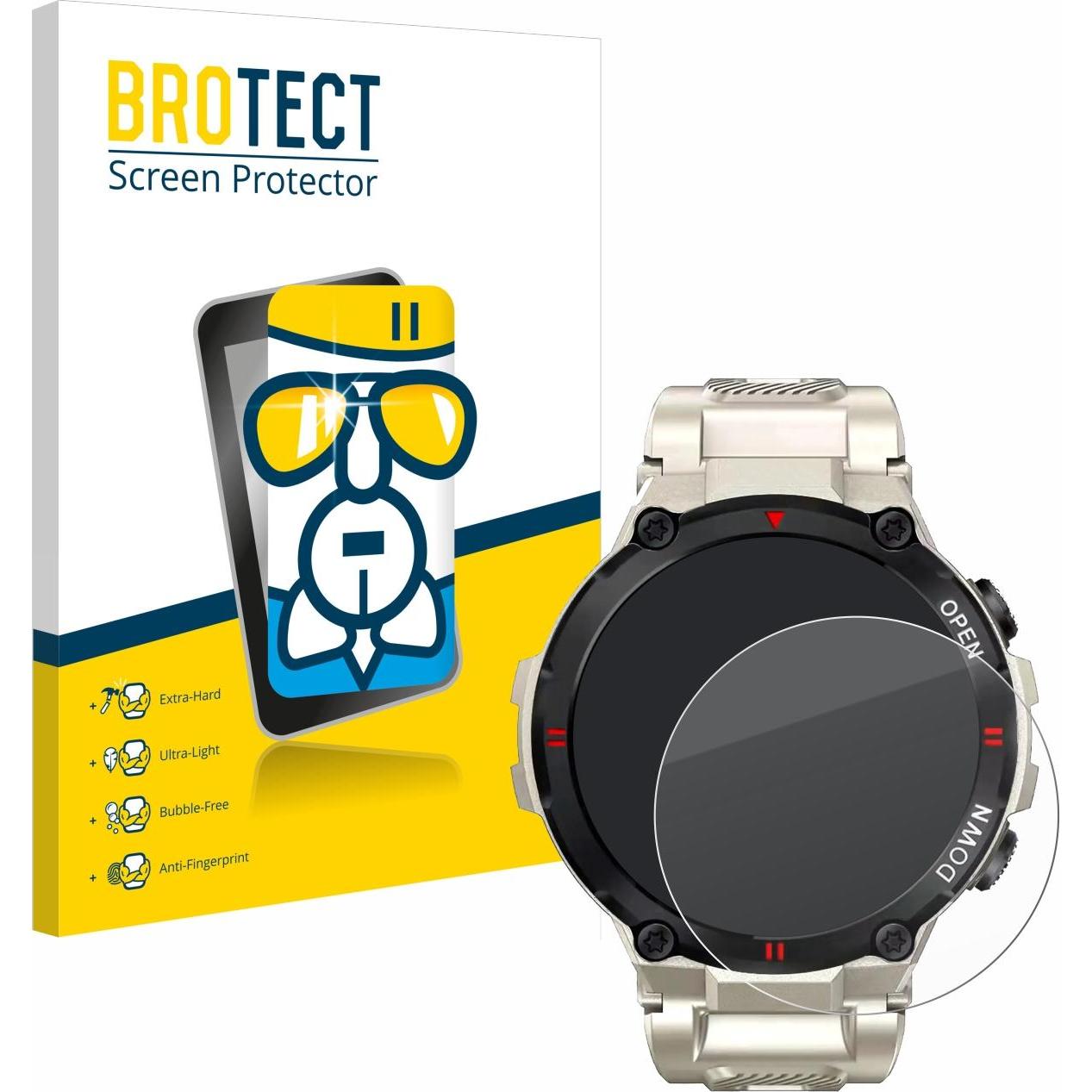 BROTECT Schutzglas Schutzfolie Displayschutz Display Schutz Glas Folie klar, Smartwatch Schutzfolie, Transparent