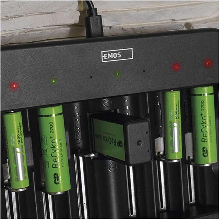 Produktbild Emos Akku-Ladegerät BCN-60U (1 Stk., C, D, AA, AAA, Ladegerät inkl. Akku)