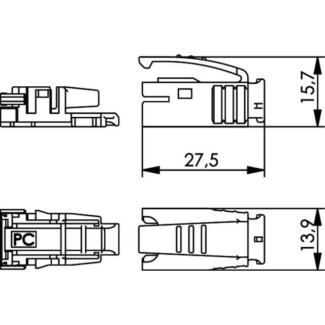 Thumbnail - Telegärtner STX Knickschutztülle, grau, für RJ45 Stecker Kat.6, Bestell-Nr. J80026A0000, Elektronikkabel + Stecker, Grau