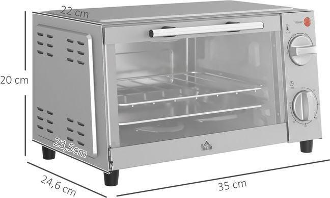 Produktbild Swisshandel24 Minibackofen 9L Mini Ofen mit Backblech, Grillrost, 100 °C-230 °C Edelstahl, silber