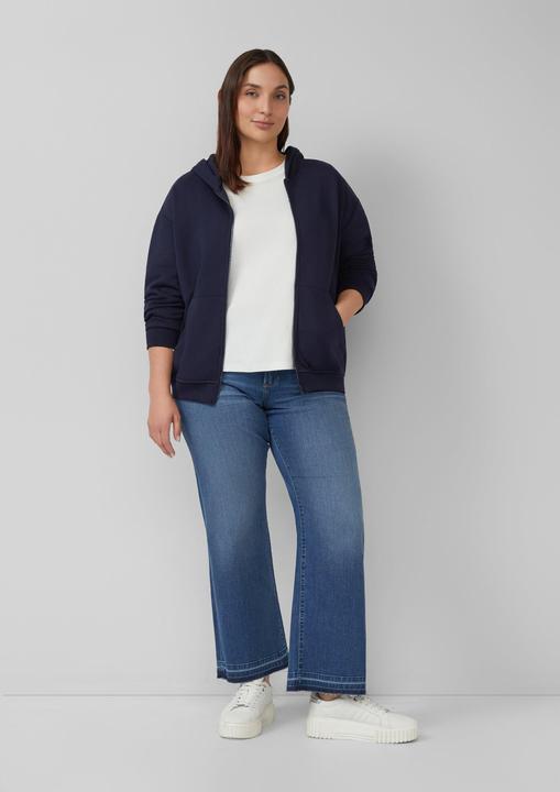 Produktbild s.Oliver Sweatshirt Jacke Angeraute Sweatshirtjacke mit Stickerei (48)
