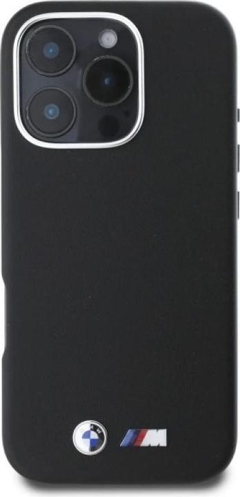 Immagine prodotto BMW BMHCP16L23PMWK Custodia rigida per iPhone 16 Pro 6,3" in metallo liscio e avvolto, nera M (Apple iPhone 16 Pro)
