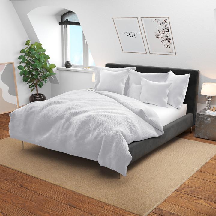 Actual product image Lotus Bettwaren Bed Linen Satin Seersucker uni (Duvet cover, 240 x 240 cm)
