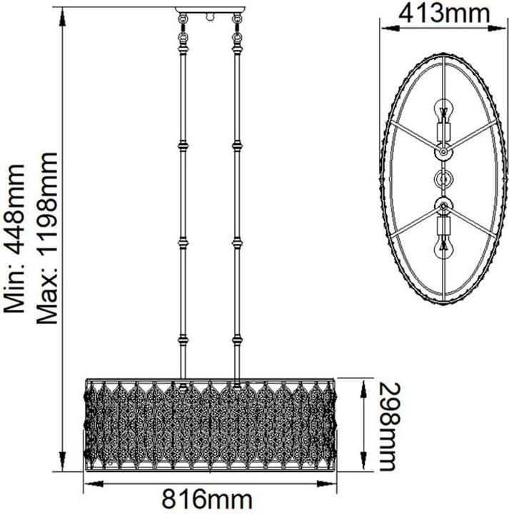 Immagine prodotto Elstead Lighting Lampada a sospensione Lucia E27 tripla 30cm argento brunito (E27)