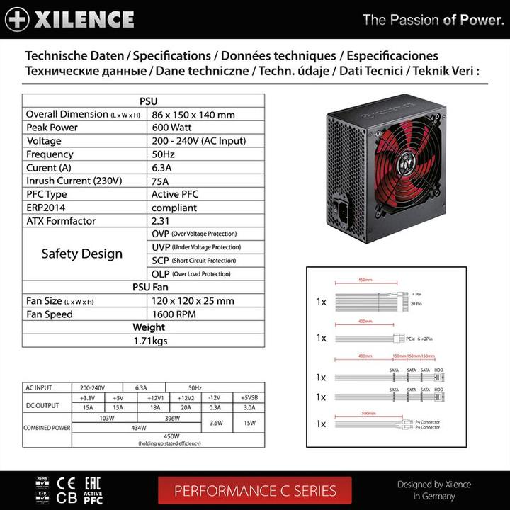 Produktbild Xilence XP600R6 (450 W)