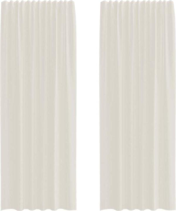 Produktbild VidaXL Voile Vorhänge mit Stangentaschen 2 Stk. Creme (140 x 260 cm)