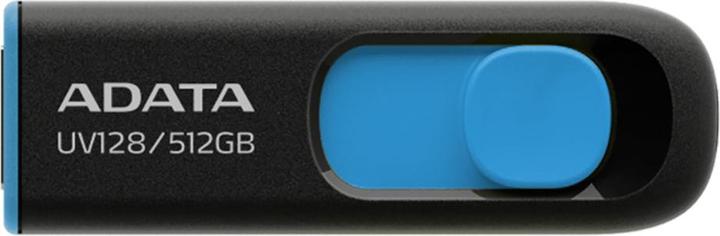 Actual product image Adata UV128 USB flash drive USB Type-A 3.2 Gen 1 (3.1 Gen 1) Black, Blue (512 GB, USB-A)