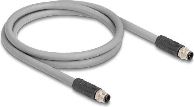 Actual product image Delock M12 cable L-coded 5 pin plug to plug PUR schl