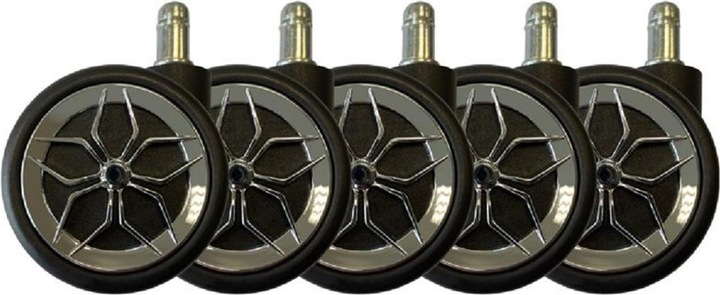 LC-Power Ruote LC-CASTERS-2-DRIFT Set di 5 ruote cromate