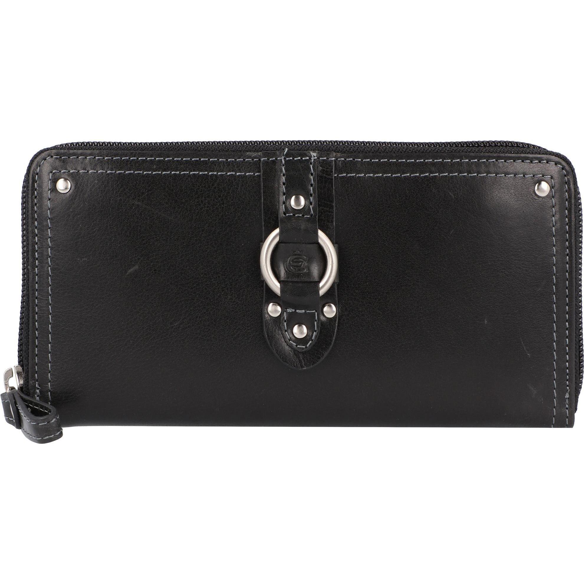 Esquire, Damen, Portemonnaie, Denver Geldbörse RFID Leder 19 cm, Schwarz