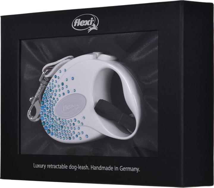 Actual product image Flexi Glam Splash Ocean with Swarovski crystals S - Dog Retractable Leash - 3 m - White (S, Dog, General)