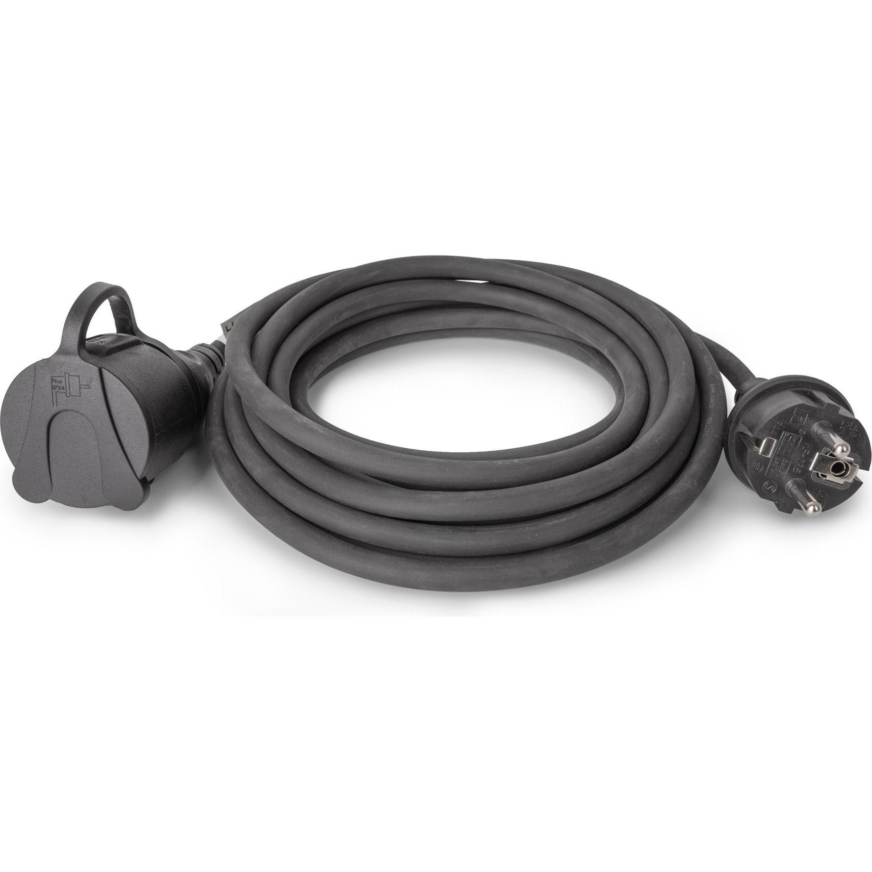 Entac, Prolunga, Verlängerungskabel 5m schwarz IP44 (5 m, Tipo 25)