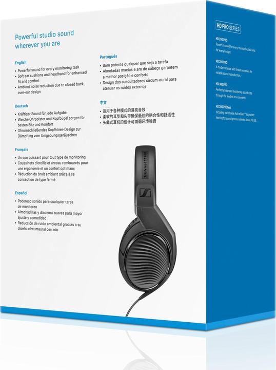 Actual product image Sennheiser HD 200 Pro (No noise cancellation, Cable)