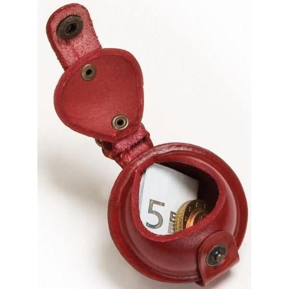 Mika, Portemonnaie, Mini Schlüsselanhänger / Kleingeldbörse Sattelleder 5cm rot, Rot