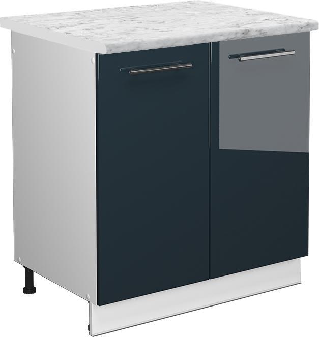 Blau, Dunkelblau hochglanz, Marble-Weiss