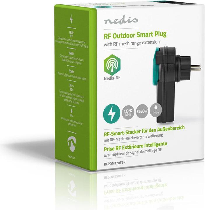 Productafbeelding Nedis RF Stekker Buiten IP44 AAN/UIT RF Mesh Bereik Verlenging Schuko Type F 3680 W Groen/S