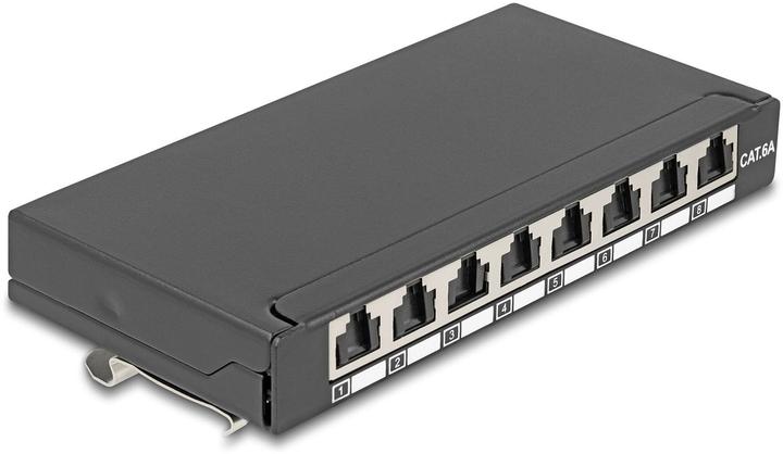 Delock Mini Desktop Patchpanel RJ45 Buchse 8 Port Cat.6A geschirmt schwarz - zur