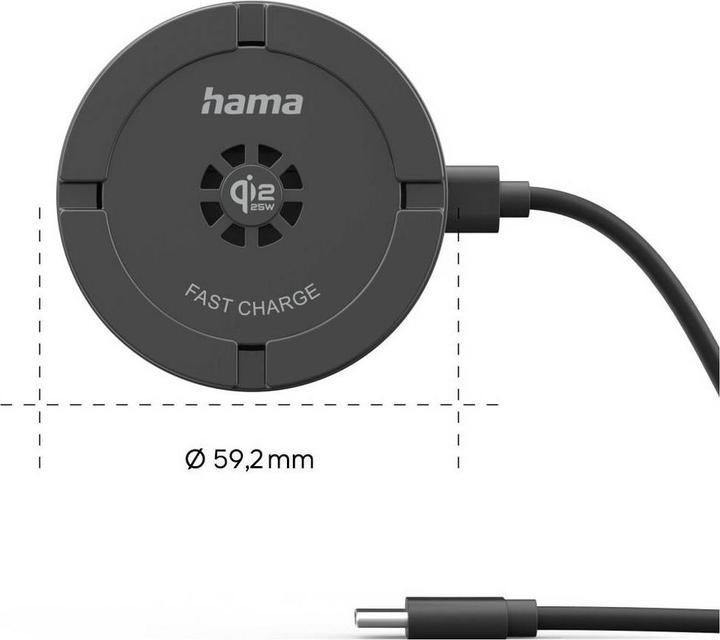 Produktbild Hama Wireless QI2 25W-Charger Cooling Oplaadpad 25 W Black (25 W)