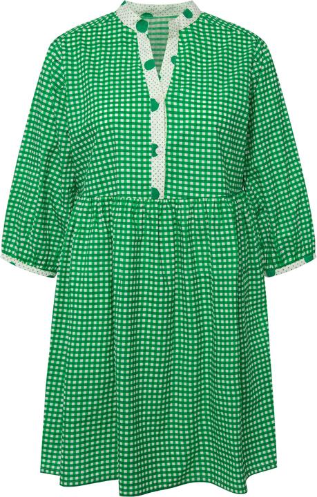 Produktbild Ulla Popken Longtunika, kariert, A-Linie, V-Ausschnitt, 3/4-Arm (50, 52)