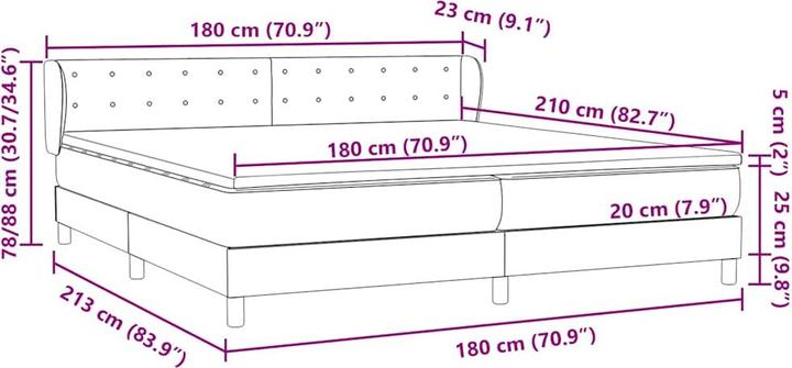 Produktbild vidaXL Boxspringbett (180 x 210 cm)