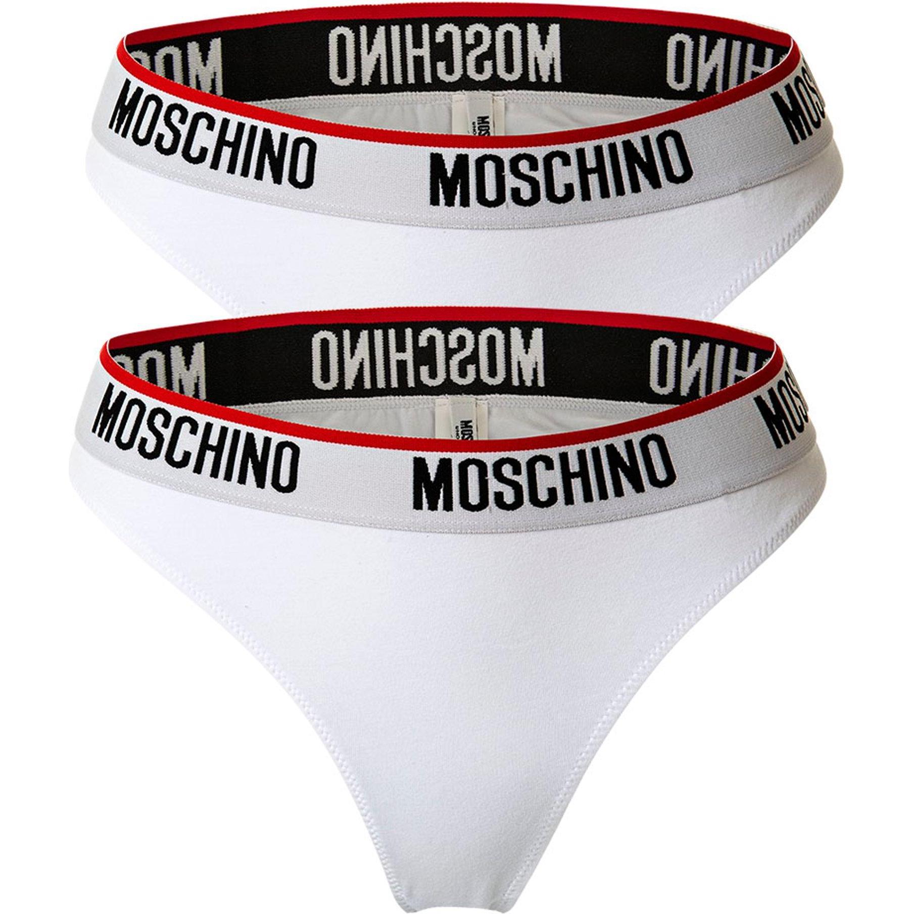 Moschino, Damen, Unterhosen, String Casual Bequem sitzend, Weiss, (L, 2er Pack)