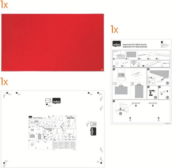 Valori nutrizionali e ingredienti Nobo Pannello di feltro Impression Pro 1915419 rosso, 40x71cm (Bacheca, 40 x 71 cm)