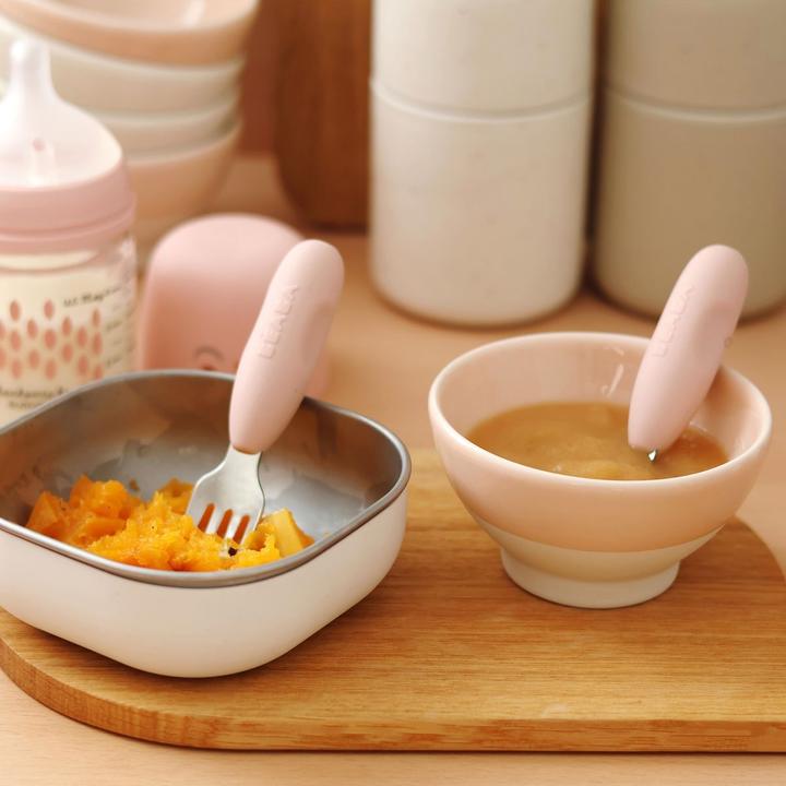 Actual product image Beaba Edelstahllernset (Gabel+Löffel) altrosa