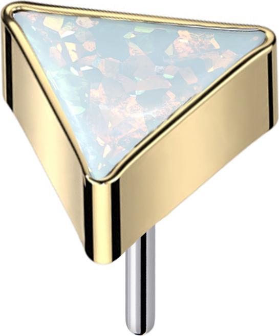 Produktbild Star Piercing Threadless dreieck vergoldet Opal weiss (ohne Messing, Titan)