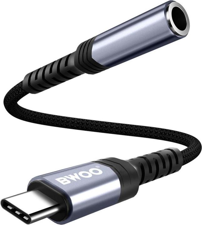 Produktbild Bwoo Audio-Adapterkabel BZ47 aux 3,5 mm auf USB-C schwarz (USB-C, 3.5mm Klinke)
