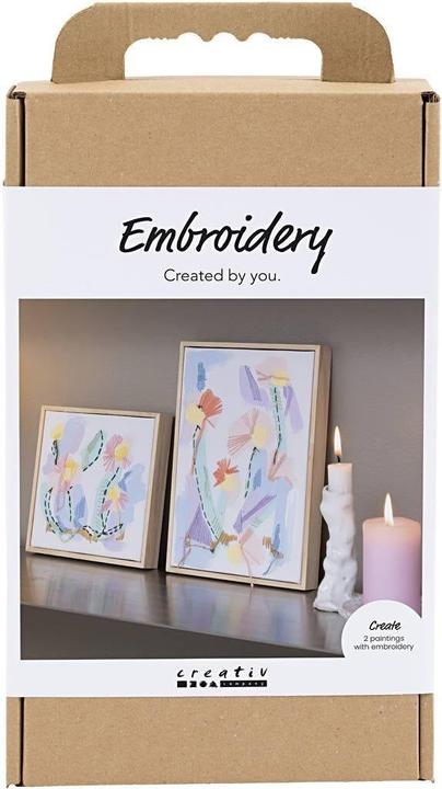 Actual product image Creativ Company Craft Kit Embroidery - Pictures - pastel colours (977862)