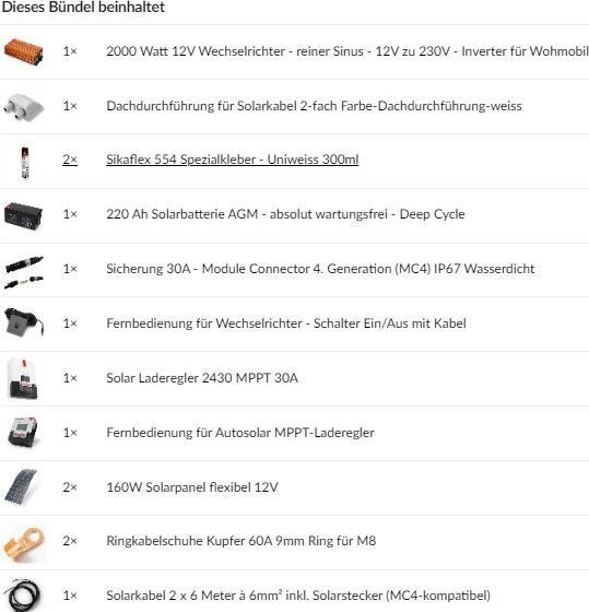 Actual product image Autosolar Complete package (330 W)