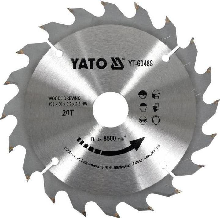 Actual product image Yato YT-6065 TCT saw blade for wood, 200 x 24 x 30 mm