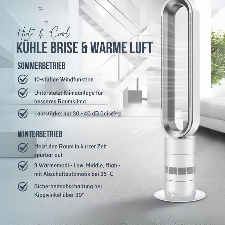 Image du produit Hermex Turmventilator Hot & Cool Standventilator Standheizer Säulenventilator (40 dB)