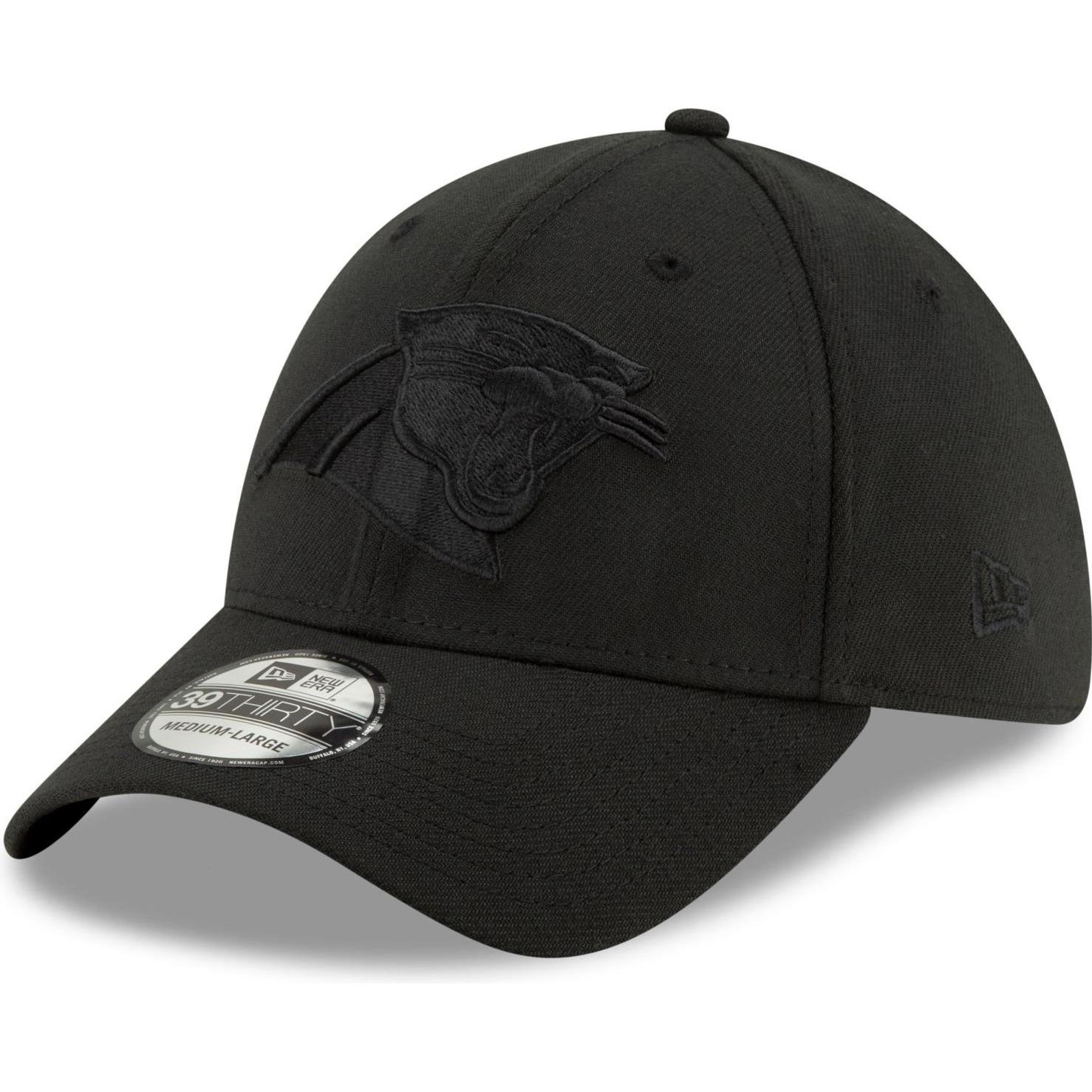New Era, Herren, Cap, 39Thirty Stretch Cap - NFL Carolina Panthers - M/L, Schwarz, (M)