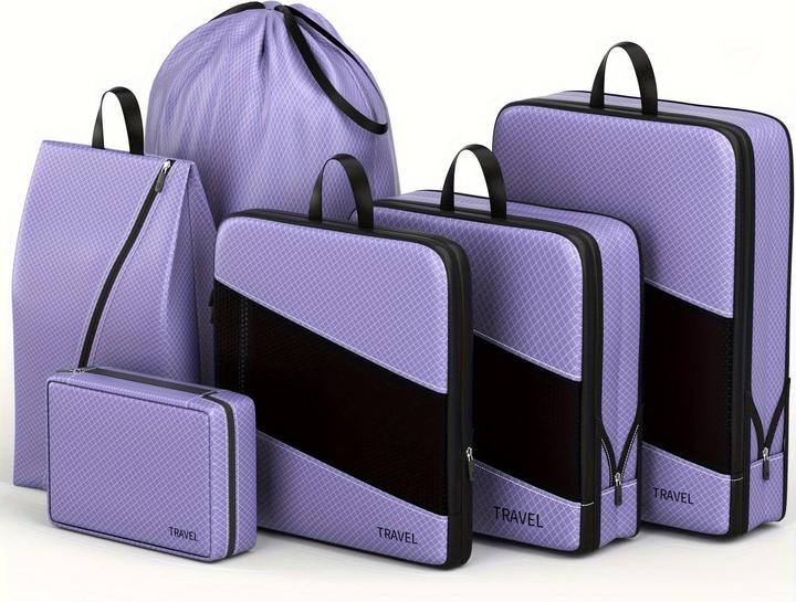 Immagine prodotto Only-Bags.Store Cubi di imballaggio in nylon a compressione da 6 pezzi, sacchetti organizzatori di accessori da